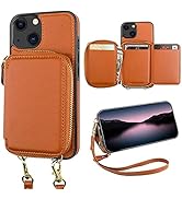 Bocasal RFID Blocking Wallet Case for iPhone 14 iPhone 13, Adjustable Crossbody Zipper Purse Case...