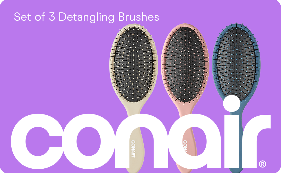 Conair Set of 3 Detangling Brushes