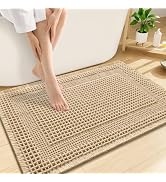 Smiry Waffle Bath Mat 32x20, Extra Soft Absorbent Bathroom Rugs, Non Slip Machine Washable Quick ...