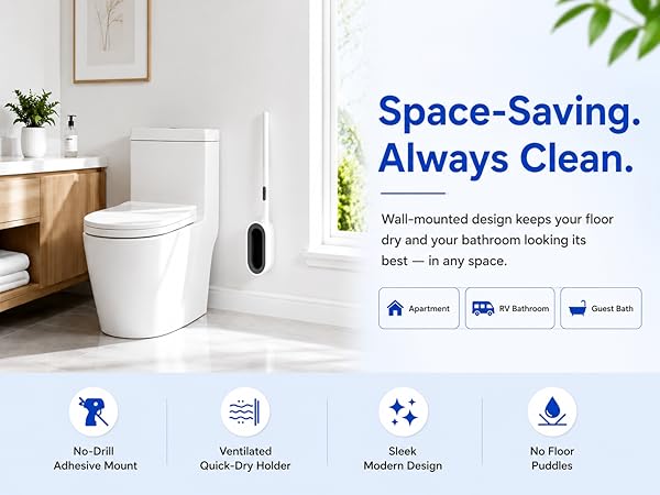 Disposable Toilet Brush Holder Set Brush Head
