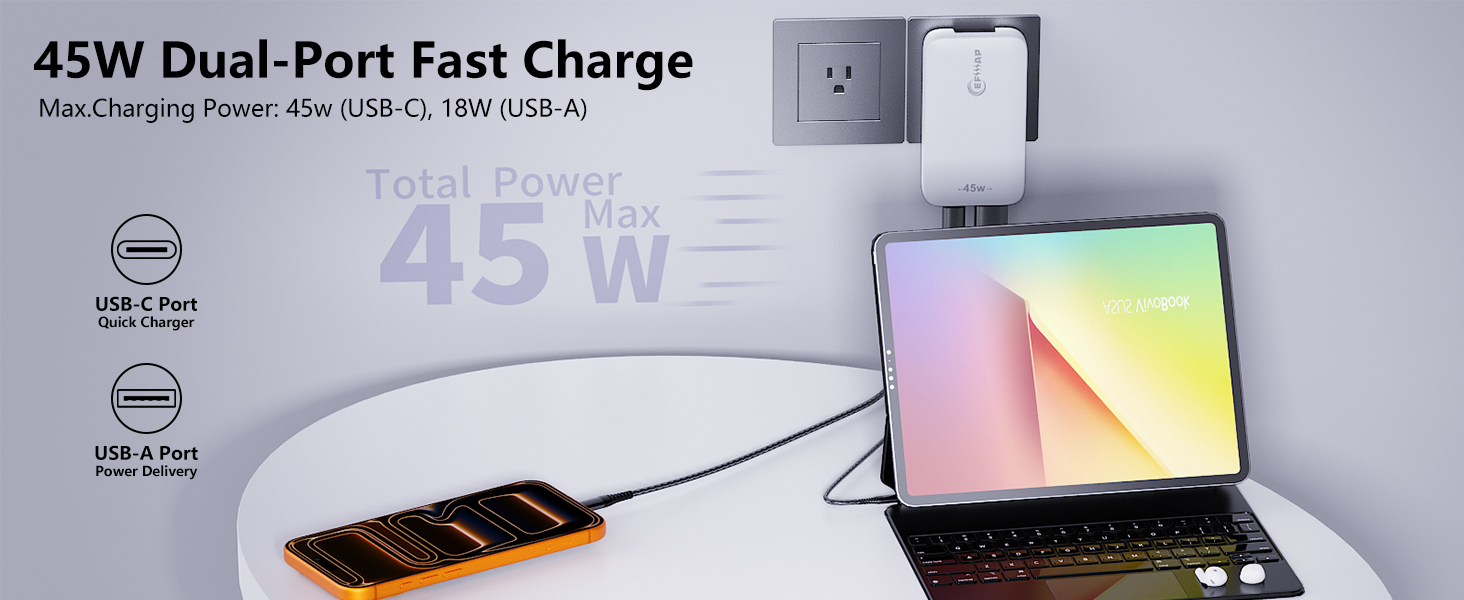 45W FLAT WALL CHARGER