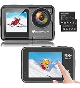 Icefox Action Camera 5K 30FPS 20MP with Touch Screen, EIS 4X Zoom Adjustable View Angle, 98FT 30M...