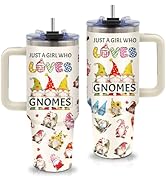 Gnomes Gifts for Women - 40oz Gnomes Tumbler with Straw and Handle, Leak-proof, Stainless Steel I...