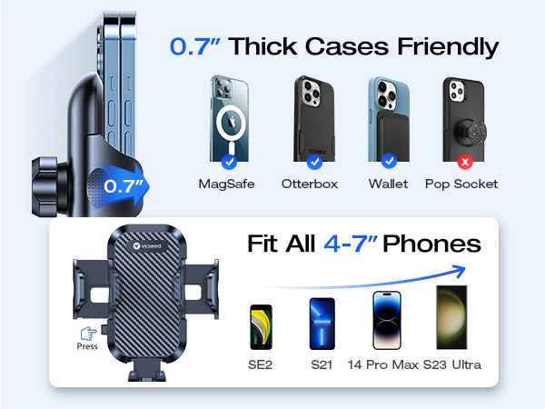 Universal Cell Phone Mount Dashboard Windshield Vent Fit All Smartphones