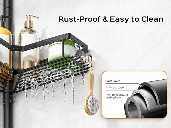 corner shower caddy tension pole