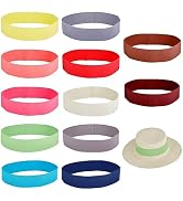 OLYCRAFT 12Pcs Stretchable Hat Band Ribbons 1.4~1.6 Inch Wide Panama Hat Band Western Cowboy Hat ...