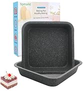 Spmarkt 2-Pack 8x8 Baking Pan, Non-Stick 8 inch Square Paking Pan, Cornbread Square Cake Pan, Sui...