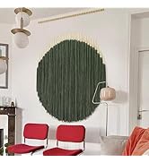 IOWER Large Macrame Wall Hanging Green Boho Decor Macrame Beads Yarn Fiber Art Beaded Tassel Home...
