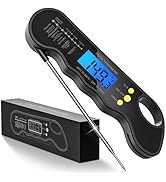 Instant Read Meat Thermometer, Accurate and Fast Digital Food Thermometer with Waterproof, Magnet...