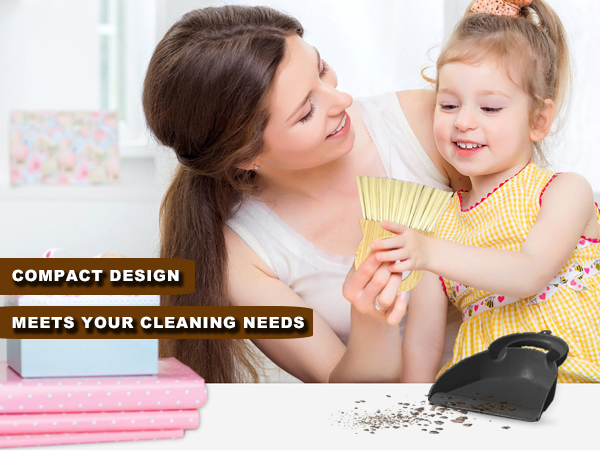 Xifando Mini Broom and Dustpan Set Compact Bamboo Handle Mini Dustpan Brush Small Dust Pan and Broom