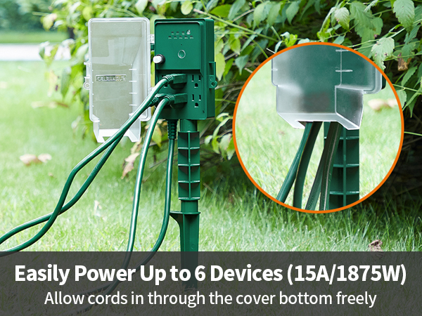 outdoor power stake timer waterproof