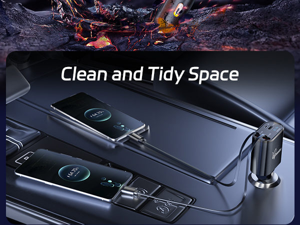 Car Charger,Retractable Car Charger,USB C Car Charger,Car Phone Charger