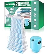 Vacuum Storage Bags with Electric Air Pump, New Air Valve Combo 28 Pack Compression Bag, Space Sa...