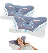 OLIXIS Cervical Neck Pillow for Pain Relief, Ergonomic Memory Foam Pillows for Sleeping, Cooling ...