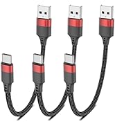 6 inch Short USB C Cable, 0.5ft 3 Pack USB A to USB C Cable Nylon Braided Short Type C Charger Co...