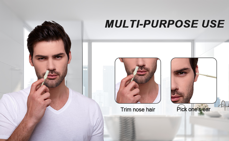 manual rotary nasal hair trimmer with earpick