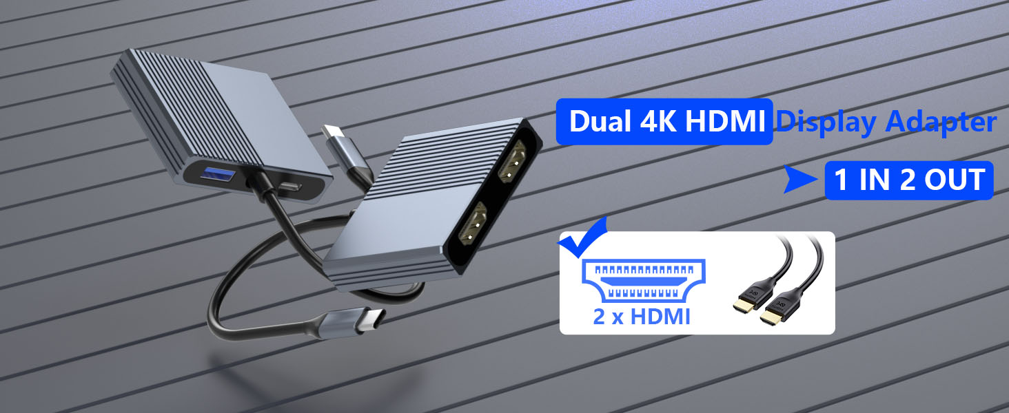 2 hdmi adapter for dual monitors