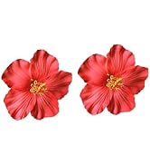 2Pcs Red Hawaiian Flower Hair Clip for Women Girls Fashion Bohemian Flowers Hair Accessory for Da...