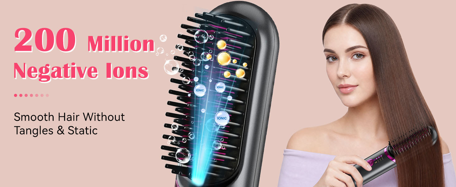 portable hair straightener brush