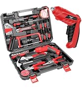 JENABOM Electric Screwdriver Cordless Rechargeable Small Power Drill Set, Tool kit with drill, Ho...