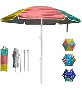 LOTTAFUN 5ft Beach Umbrella - Heavy Duty Wind Resistant