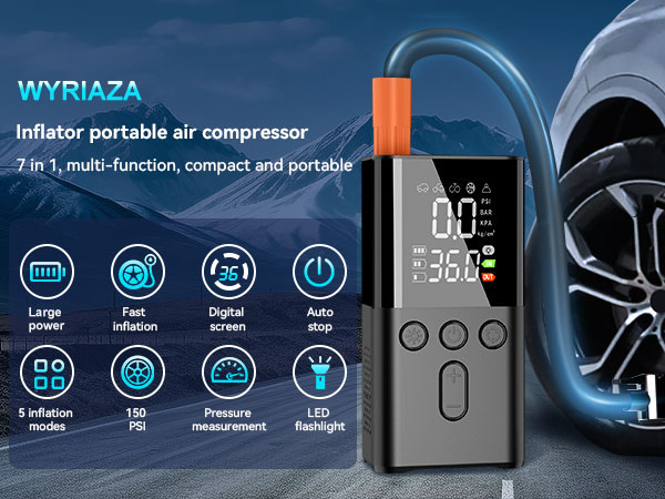 WYRIAZA Tire Inflator Portable Air Compressor
