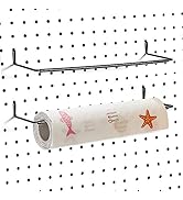 AccEncyc 2 Pack Pegboard Towel Holder Pegboard Hooks for Paper Towels, Kitchen Towels, Stickers, ...