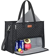INSMERR Laptop Tote Bag for Women with Leakproof Insulated Lunch Compartment - 15.6 Inch Lightwei...
