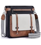 Roulens Crossbody Bags for Women,Multi Pocket Crossbody Purses Soft Leather Shoulder Handbags Tra...