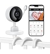 FOUKWAKC Baby Monitor with Camera and Audio, 2K WiFi Indoor Video Baby Camera with Mount, Motion ...