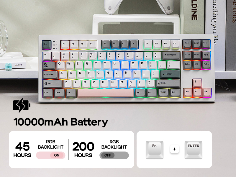 EPOMAKER TH87 Wireless Mechanical Keyboard with 10000mAh Battery
