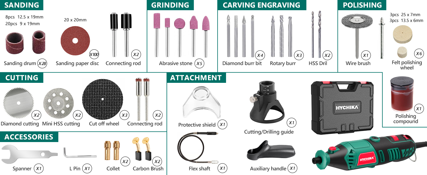 Rotary Tool Kit Accessories