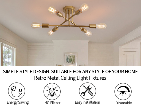 Gold Modern Sputnik Chandelier