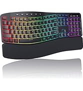 COLIKES Wireless RGB Backlit Keyboard, 2500mAh Rechargeable Keyboard with 15 RGB Lighting Effects...