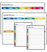 4 Pack Non-Magnetic Dry Erase Calendar Board Set, Anglecai Monthly, Weekly, Daily, List Calendar ...