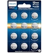 Philips CR2032 Batteries, 12-Pack, CR2032 Lithium 3v Coin Battery, Replacement Batteries for Appl...