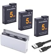 Osmo Action 5 Pro/4/3 Battery Charger Kit 3-Pack Battery and 3-Channel Fast Charger Hub, Compatib...