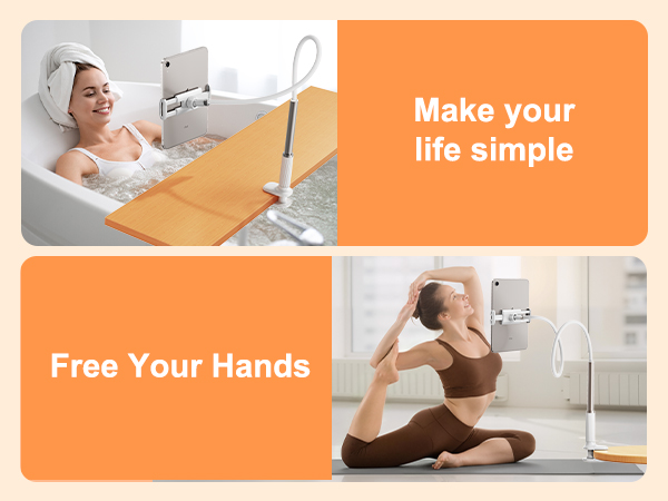 SCENEIN Gooseneck Tablet Holder for Bed, Flexible Long Arm Tablet Mount Stand for Reading in Bed