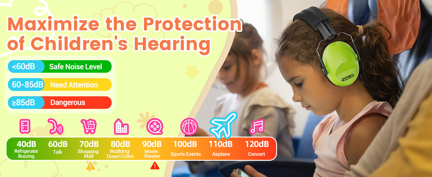 Dr.meter Ear Muffs for Noise Reduction: 27.4SNR Noise Cancelling Headphones for Kids Adults