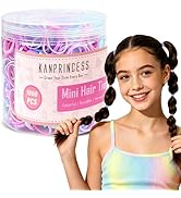 Kanprincess 1000pcs Mini Hair Rubber Bands,Soft Small Hair Ties Bands for Kids Toddlers Girls,Ela...
