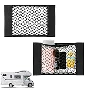 Bigmeta 2PCS RV Cargo Storage Mesh Net, Elastic Stretchable Netting Pocket with 4 Adhesive Strip ...