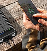 GOODaaa Power Bank Wireless Charger 45800mAh Built in Hand Crank and 4 Cables 15W Fast Charging P...