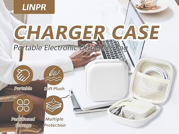 macbook charger case organizer laptop tech pouch bag charger travel traveling portable chargers 