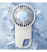 Koonie Cooling Handheld Fan, Battery Operated Fan with Hook, 10 Hours, Ice Cooling Mode, 3 Wind S...