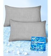 Ailemei Direct PCM Print Cooling Pillow Cases for Hot Sleepers, Queen Size 2 Pack Moisture-Wickin...