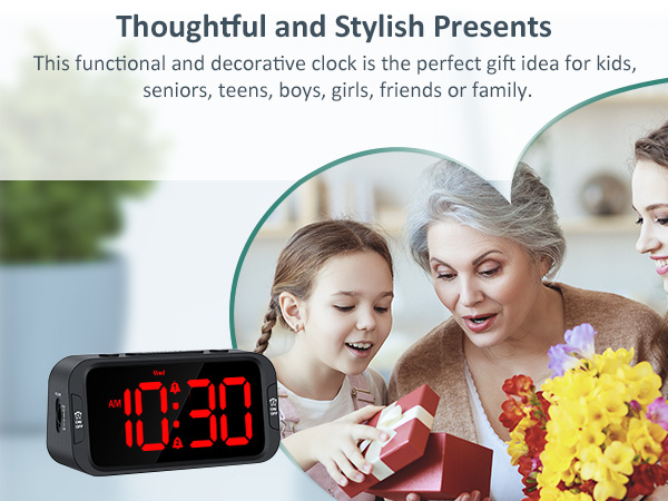 digital dual alarm clock for bedroom