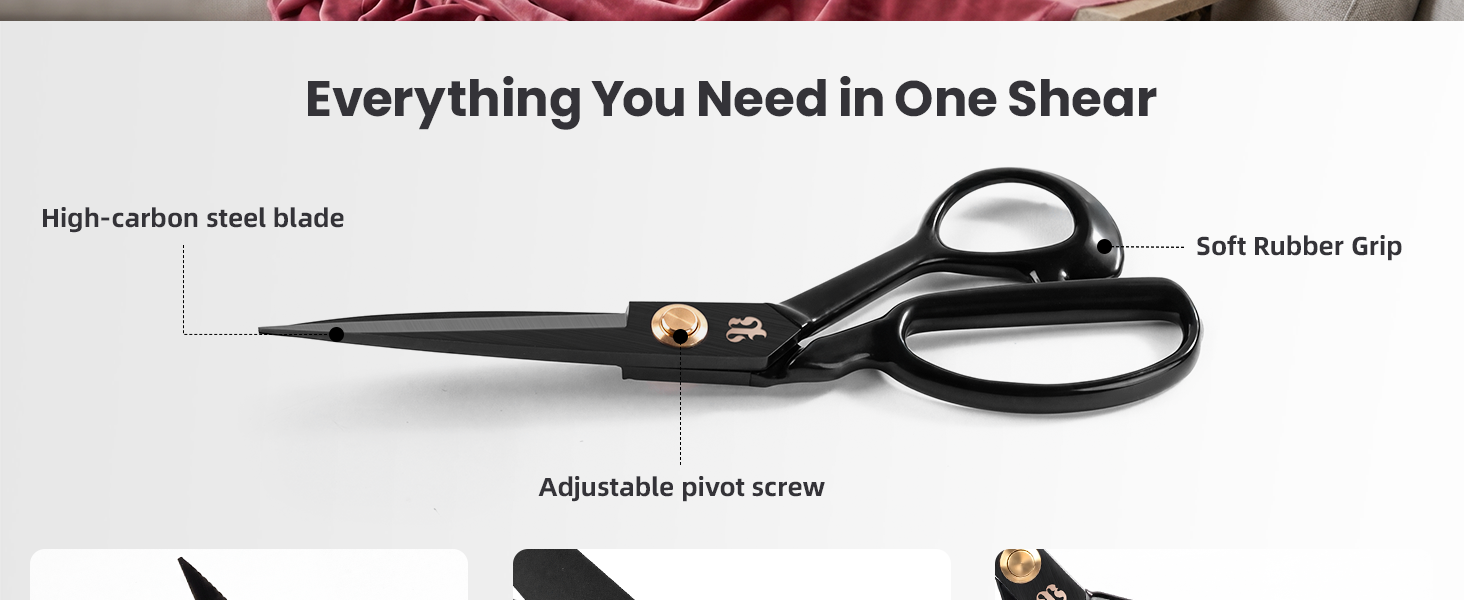 Fabric Scissors, Heavy Duty 8 inch Sewing Scissors for Leather Tailor,Tailoring Shears for Home