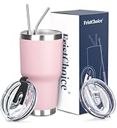 FristChoice 30 oz Tumbler with Lids and Straws Double Wall Vacuum Insulated Tumbler Cup,Stainless...