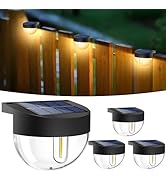 btfarm 4 Pack Solar Fence Lights Outdoor Waterproof LED, Retro Deck Lights Solar Powered, Solar S...