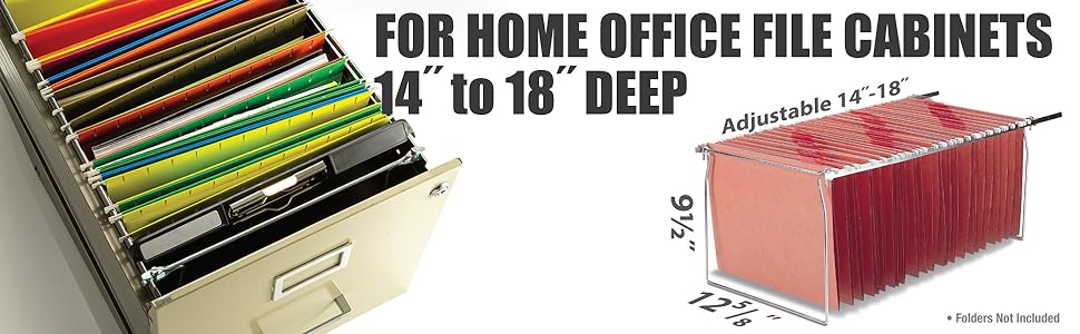 Hanging folder frame for cabinet